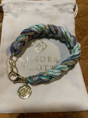 Kendra Scott Maisie Braided Rope Bracelet in Aqua, Teal, Purple and Gold